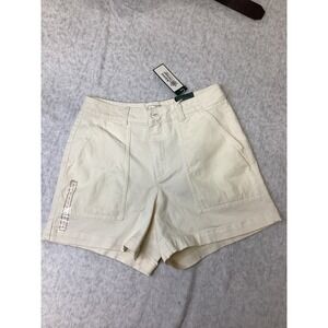 Alpine Design Womens 4 Mixed Fabric Shorts Off White Corduroy Pocket see pics